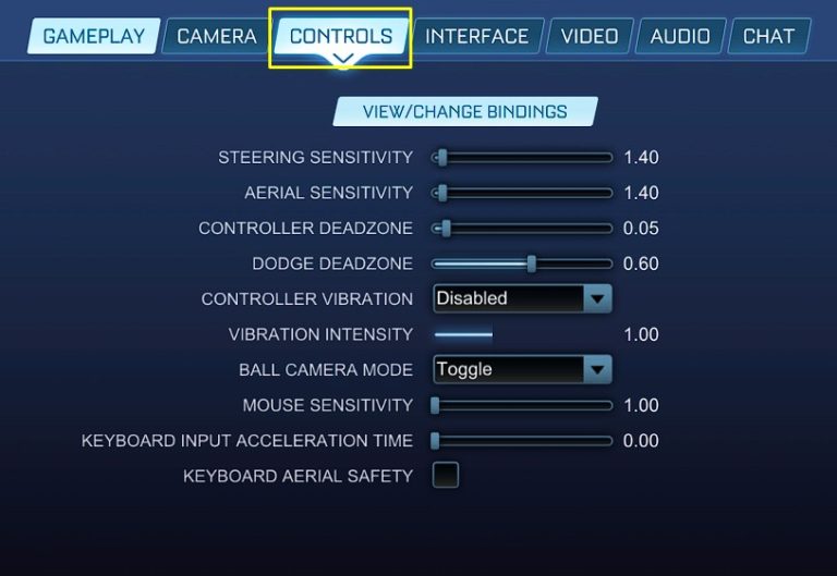 best rocket league settings for mac