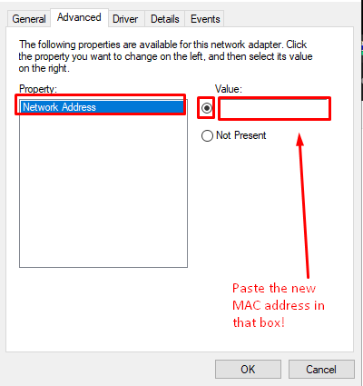 How to change MAC address on network adapter in Windows.